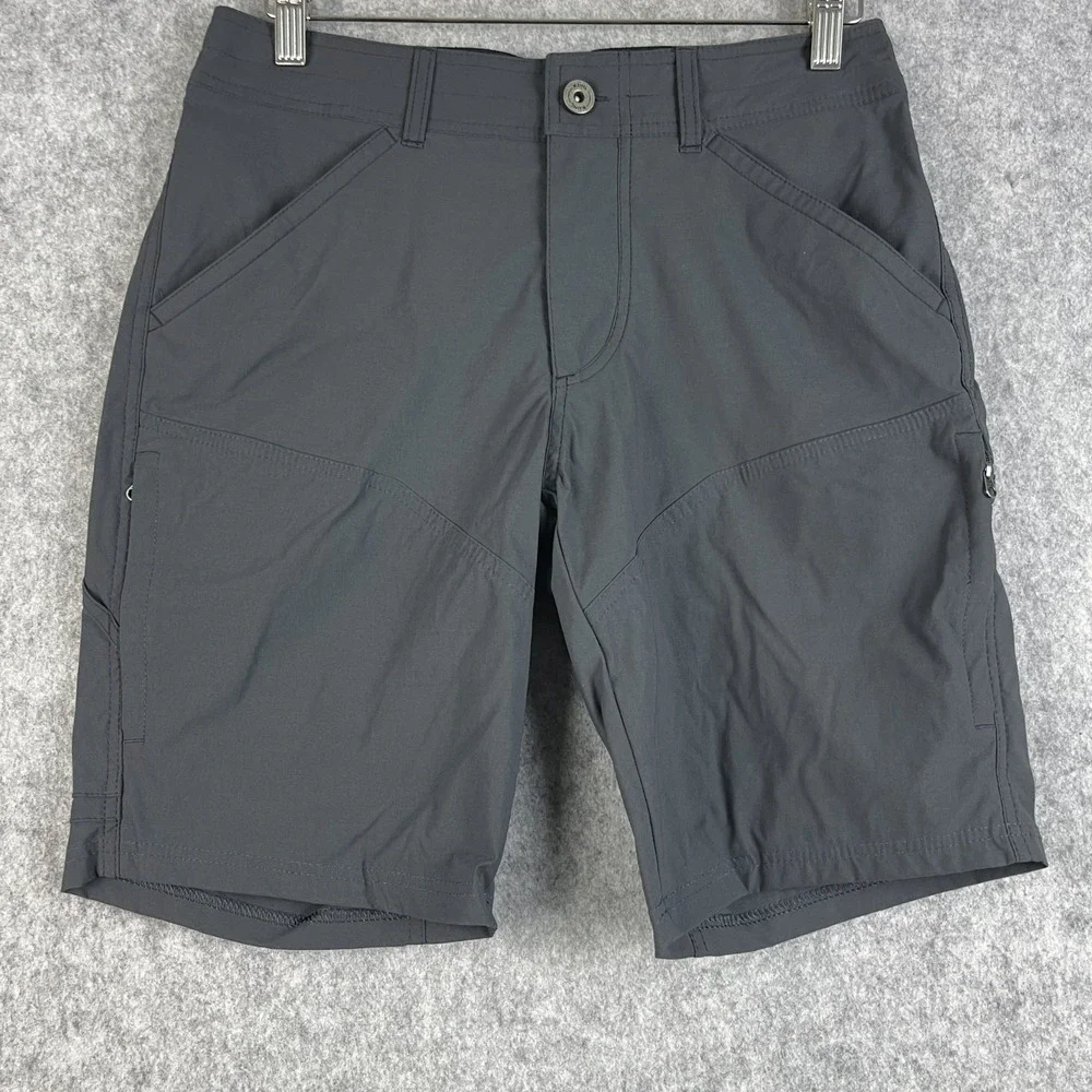 Kuhl Renegade Shorts Mens 30 Gray Nylon Hiking Utility Zip Cargo Pockets